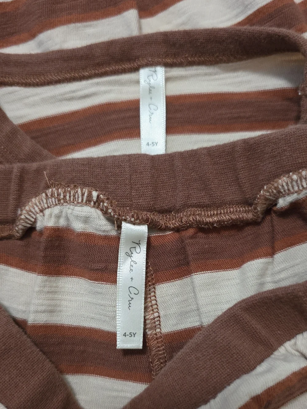 Rylee + Cru Relaxed Set in Brown/Cream Stripe Size 4-5Y